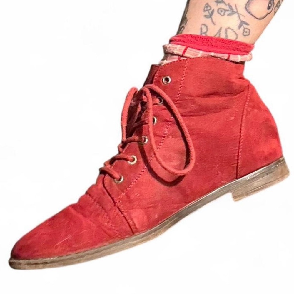 Forever 21 Red Suede Ankle Booties